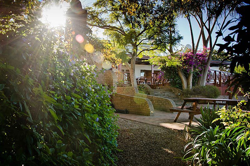 Das At Winkfield House in Sommerset West, Blick auf die Terrasse